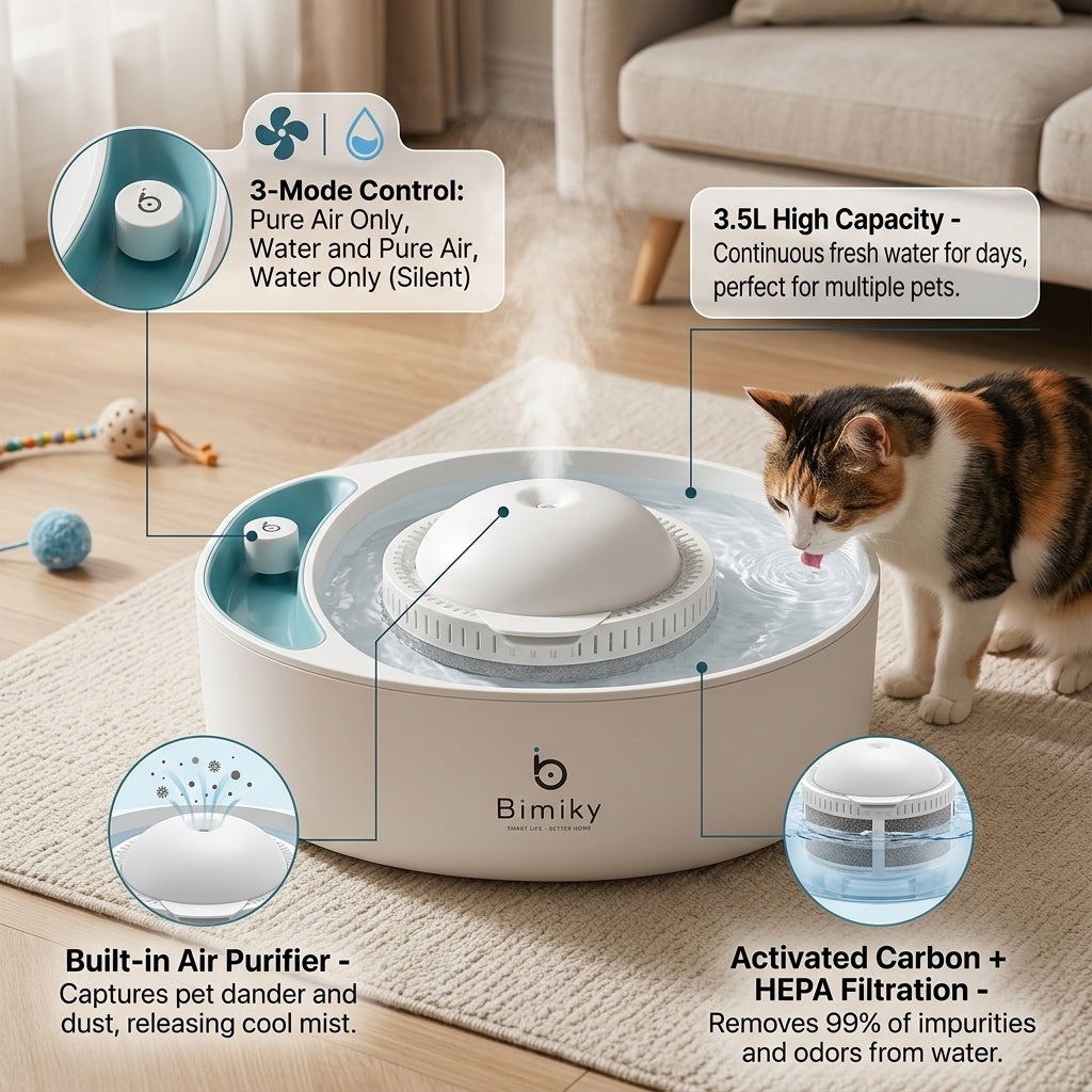Bimiky™ AquaFlow Pet Water Dish